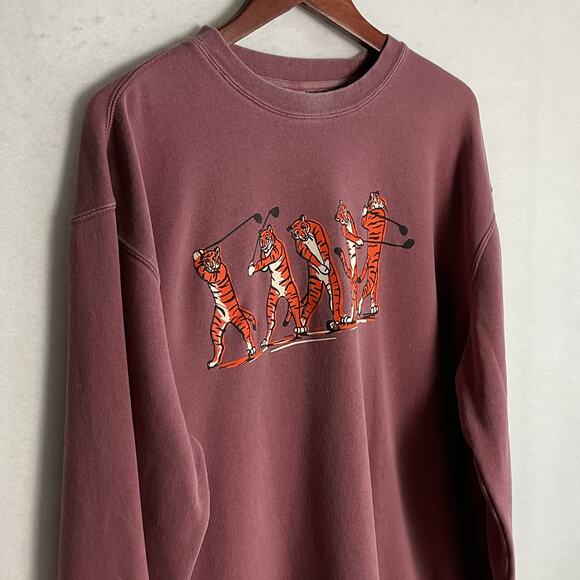 Barstool Sports Golf Tiger Purple XLarge Long Sleeve Crewneck - Picture 3 of 9